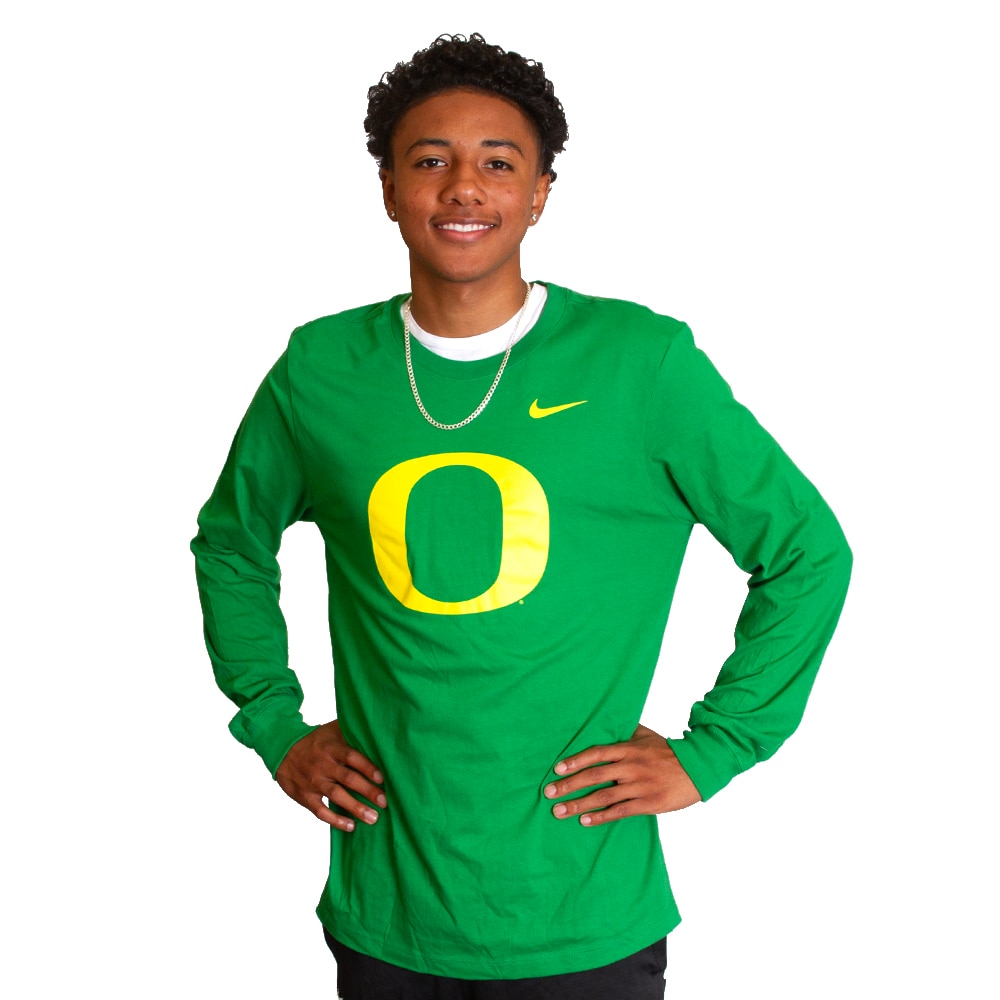 Classic Oregon O, Nike, Green, Long Sleeve, Cotton, Men, T-Shirt, 798500